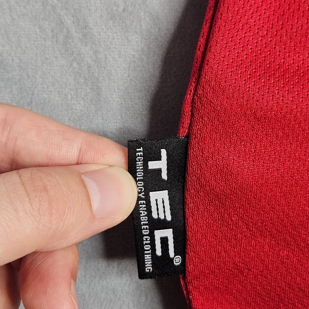 Scottevest Polo Shirt Mens Small Red Zip Pocket Performance Stretch Travel TEC - Picture 7 of 15